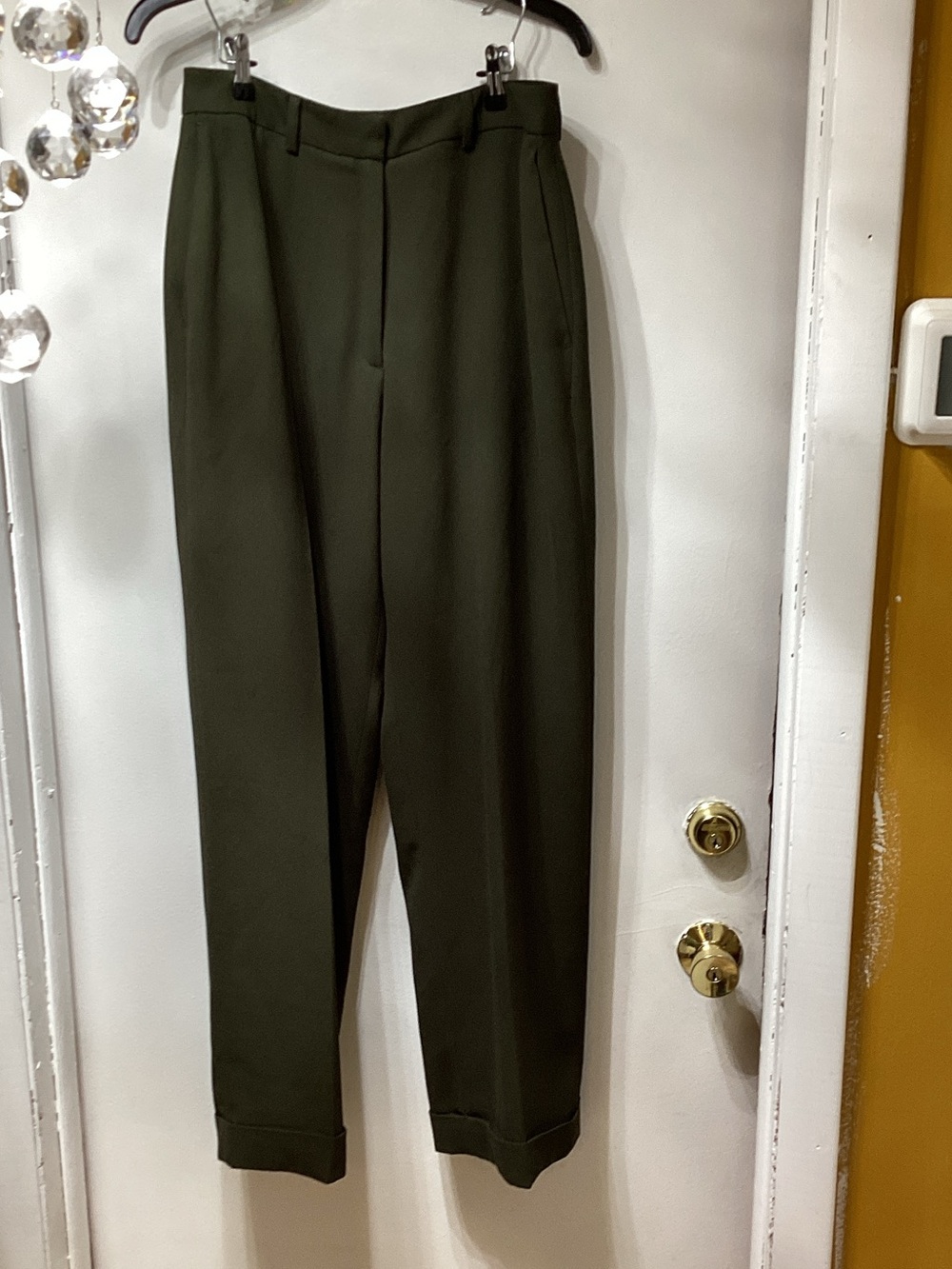 Focus 2000 Olive Green Tailored Dress Pants
